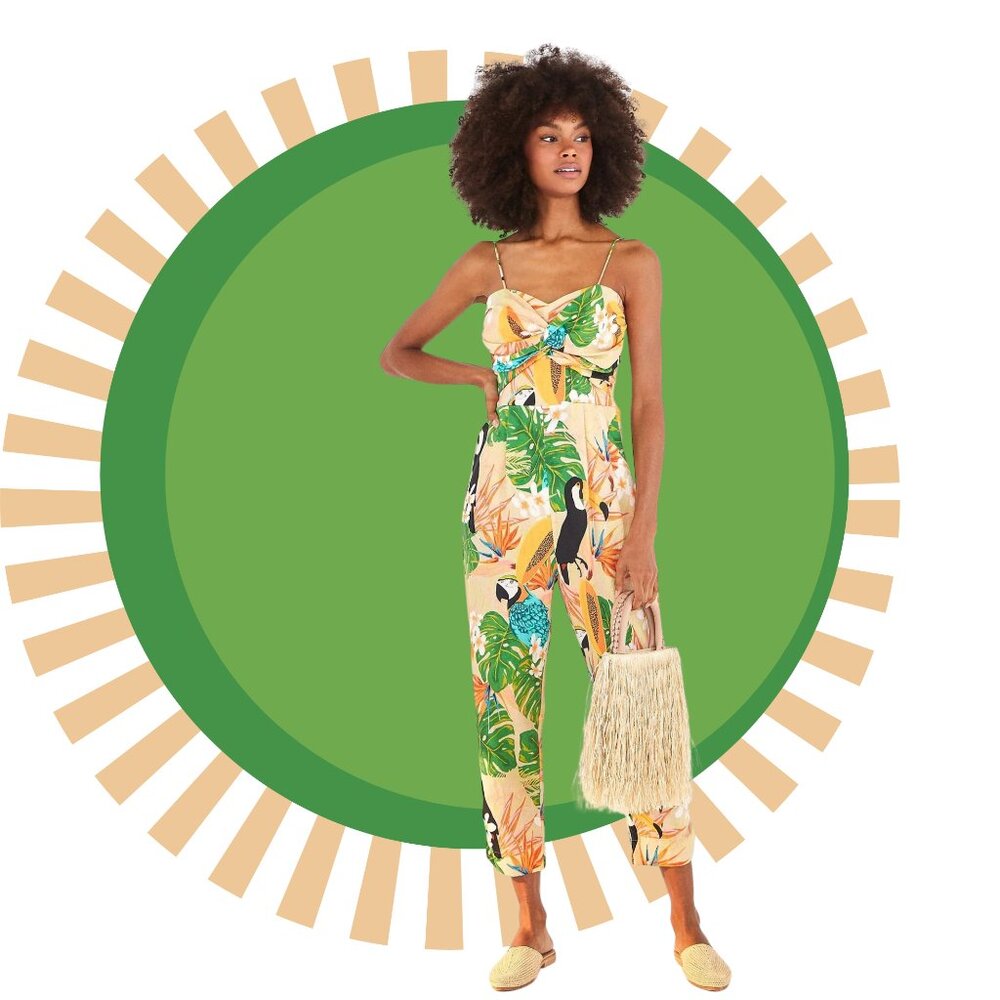 NWT FARM Rio beach palm jumpsuit